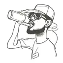 kid cudi drinking tattoo design idea
