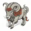 Ram Bison Spartan tattoo design idea