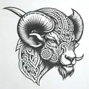 Ram Bison Spartan tattoo design idea