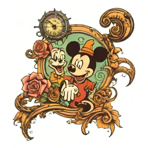 Disney with Robert hookes phone  tattoo design idea