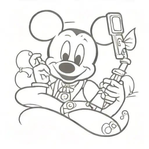 Disney with Robert hookes phone  tattoo design idea