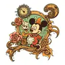 Disney with Robert hookes phone  tattoo design idea