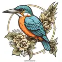 kingfisher with halo  tattoo design idea