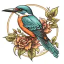 kingfisher with halo  tattoo design idea