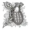 grenade exploding hand tattoo design idea