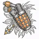 grenade exploding hand tattoo design idea