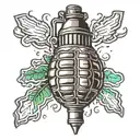 grenade exploding hand tattoo design idea