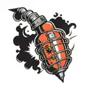 grenade exploding tattoo design idea