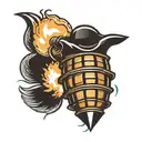 grenade exploding tattoo design idea