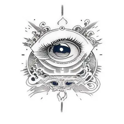 itatchi eyes with gojo saturo tattoo design idea