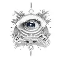 itatchi eyes with gojo saturo tattoo design idea