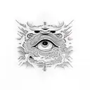 itatchi eyes with gojo saturo tattoo design idea