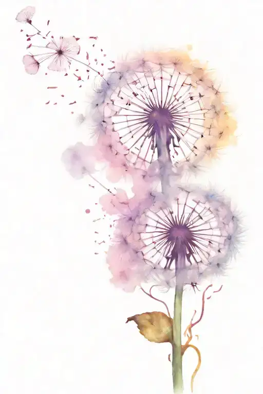 dandelion blowing tattoo design idea