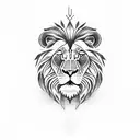fine line lion tattoo design idea