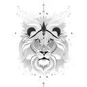 fine line lion tattoo design idea