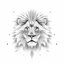 fine line lion tattoo design idea