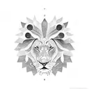 fine line lion tattoo design idea