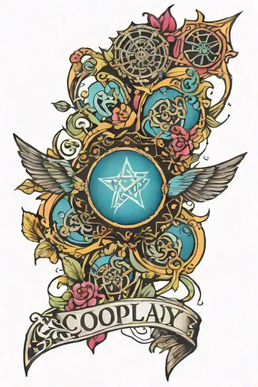coldplay music tattoo design idea