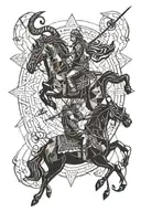 aries and scorpio equal Sagittarius archer riding tattoo design idea