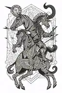 aries and scorpio equal Sagittarius archer riding tattoo design idea