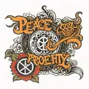  the words 'peace,prosperity,protect,god'in japanese on my back tattoo design idea