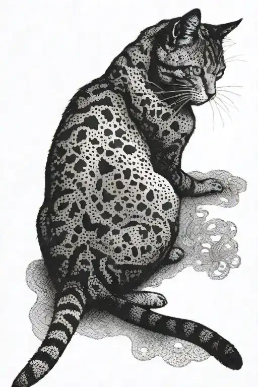 shadow of a cat sitting tattoo design idea