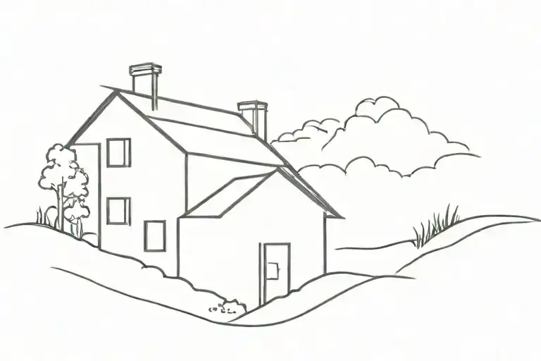 House in Nebraska tattoo design idea