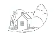 House in Nebraska tattoo design idea