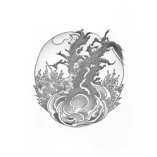 full sleave, with meaning of power independence and welth tattoo design idea
