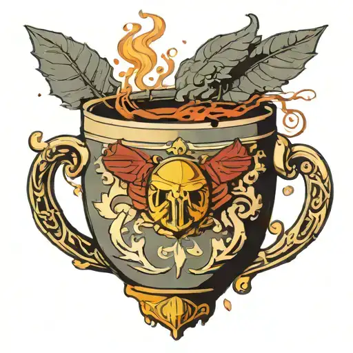 a nice cup of liber-tea! the smoke coming out of the mug makes the helldivers logo tattoo design idea