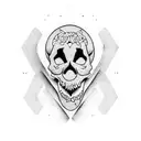 torii skull tattoo design idea