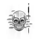 torii skull tattoo design idea