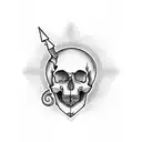 torii skull tattoo design idea
