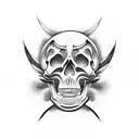 torii gate with a skull tattoo design idea