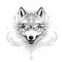 mandala angry wolf tattoo design idea