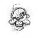 skull and snake and dagger  tattoo design idea