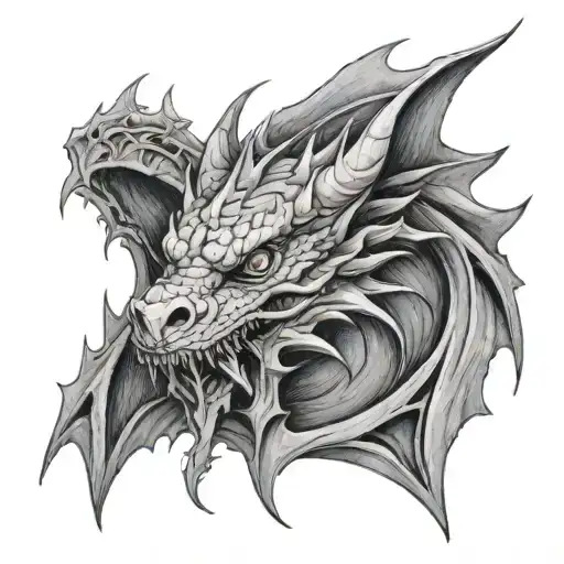 caraxes from house of the dragon tattoo design idea