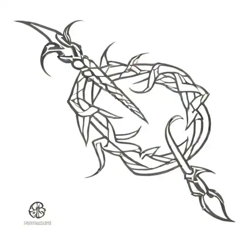 Graphic design tools forming a Scorpio symbol tattoo design idea