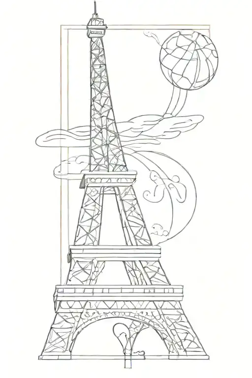 eiffel tower and 14.07.1999  tattoo design idea