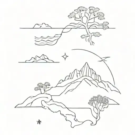Minimalist tattoo represents Eastern Corsica tattoo design idea