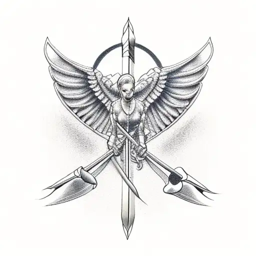 bow and arrow tattoo design idea