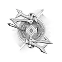 bow and arrow tattoo design idea