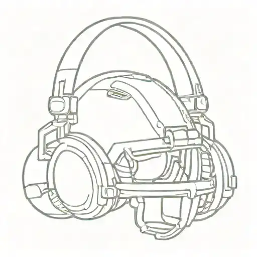 Merge a football helmet with gaming headphones and a Christmas cactus motif tattoo design idea