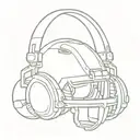 Merge a football helmet with gaming headphones and a Christmas cactus motif tattoo design idea