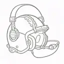 Merge a football helmet with gaming headphones and a Christmas cactus motif tattoo design idea