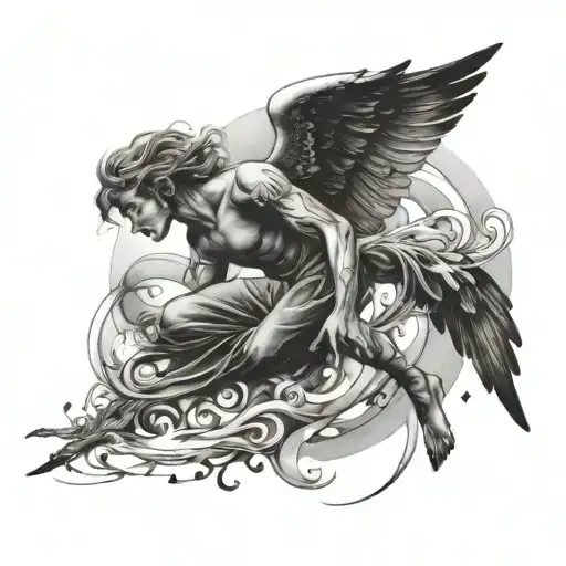 astral projection flying away tattoo design idea