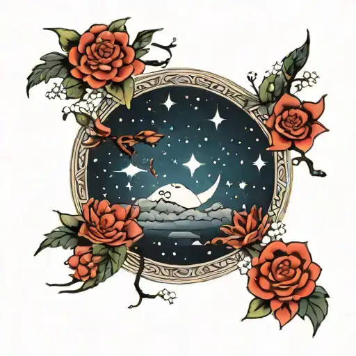 night sky tattoo design idea