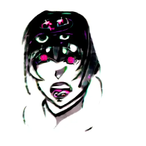 female cyberpunk face ahegao tattoo design idea