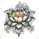 lotus black grey design tattoo design idea