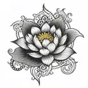 lotus black grey design tattoo design idea